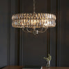 Clifton Five Light Pendant Chandelier in Bright Nickel with Clear Cut Faceted Glass