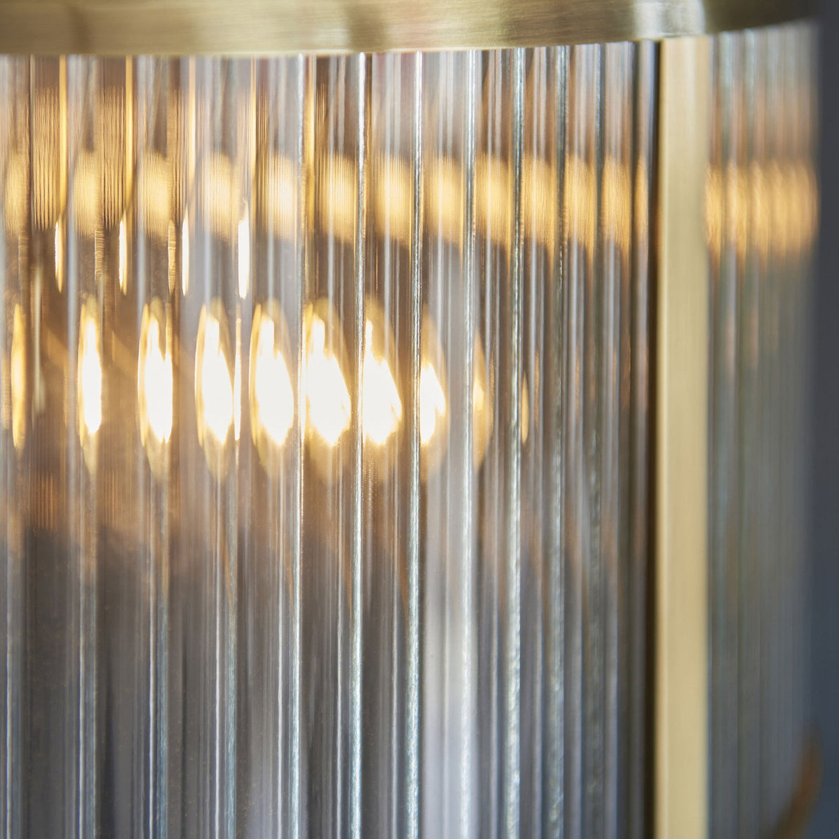 Ridgeton Pendant Light in Antique Brass & Clear Ribbed Glass