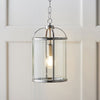 Lambeth Single Pendant in Satin Nickel with Clear Glass