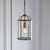 Lambeth Single Pendant in Antique Brass with Clear Glass