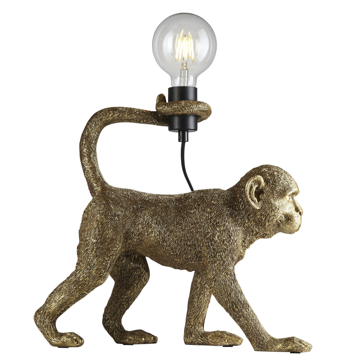 Capuchin Monkey Table Lamp in Vintage Gold
