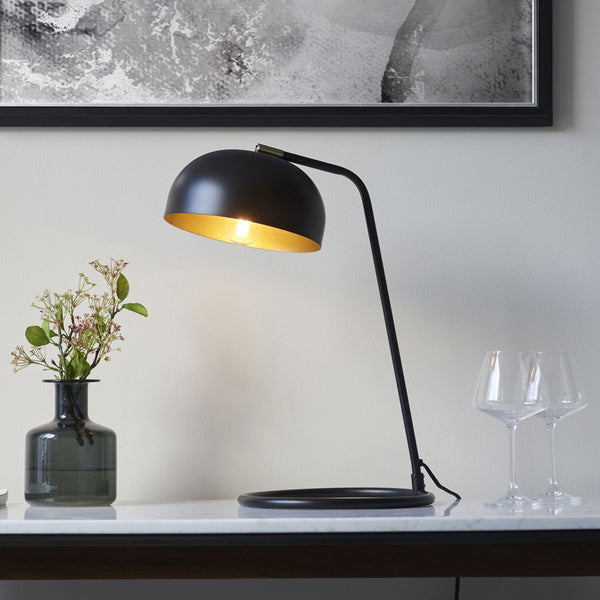 Brair Table Lamp in Matt Black & Antique Brass
