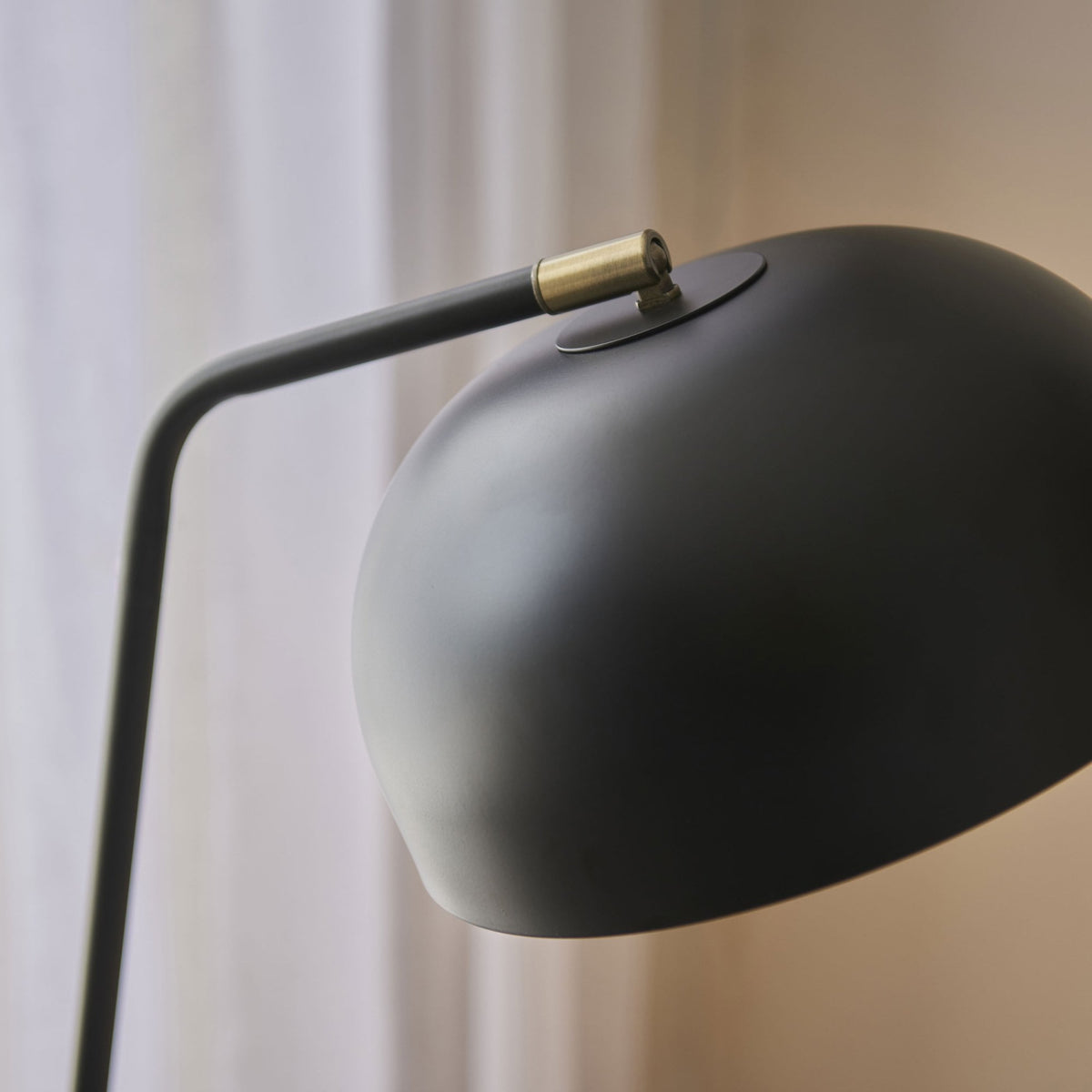 Brair Floor Lamp in Matt Black & Antique Brass