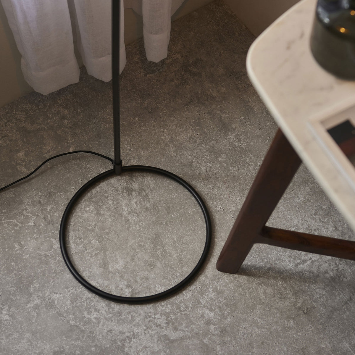 Brair Floor Lamp in Matt Black & Antique Brass