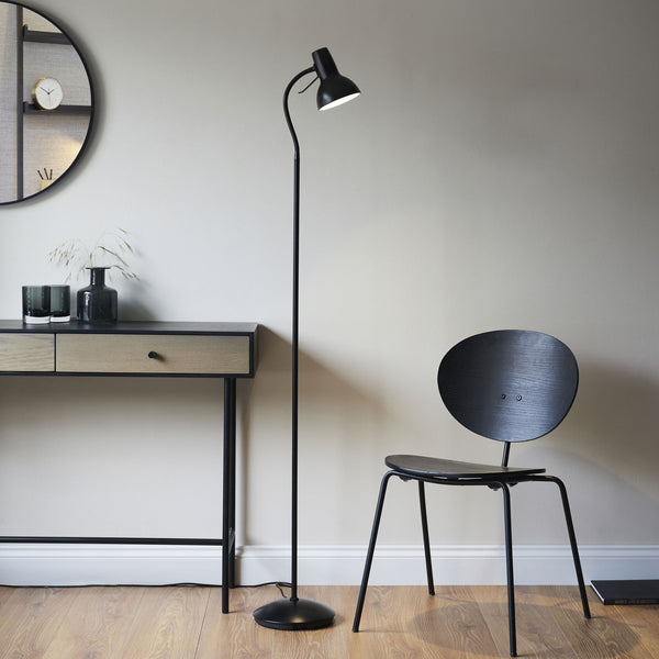 Amalfi Task Floor Lamp in Matt Black