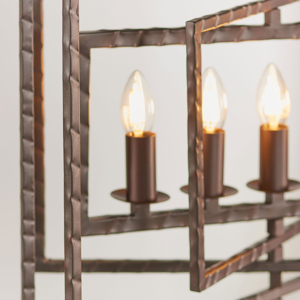 Tibbet 5 Light Hammered Bronze Effect Steel Pendant Light