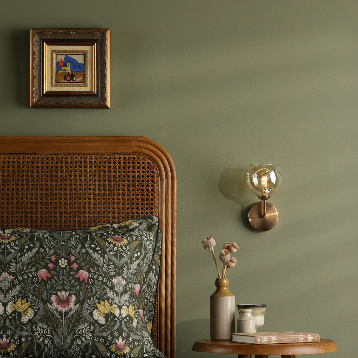 Feya Wall Light In Antique Bronze With Champagne Dimpled Glass Shade