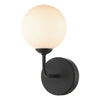 Feya Wall Light In Matt Black With Opal Glass Shade