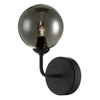 Feya Wall Light In Matt Black With Smoked Glass Shade