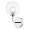 Feya Wall Light In Polished Chrome With Clear & Opal Ribbed Glass Shade