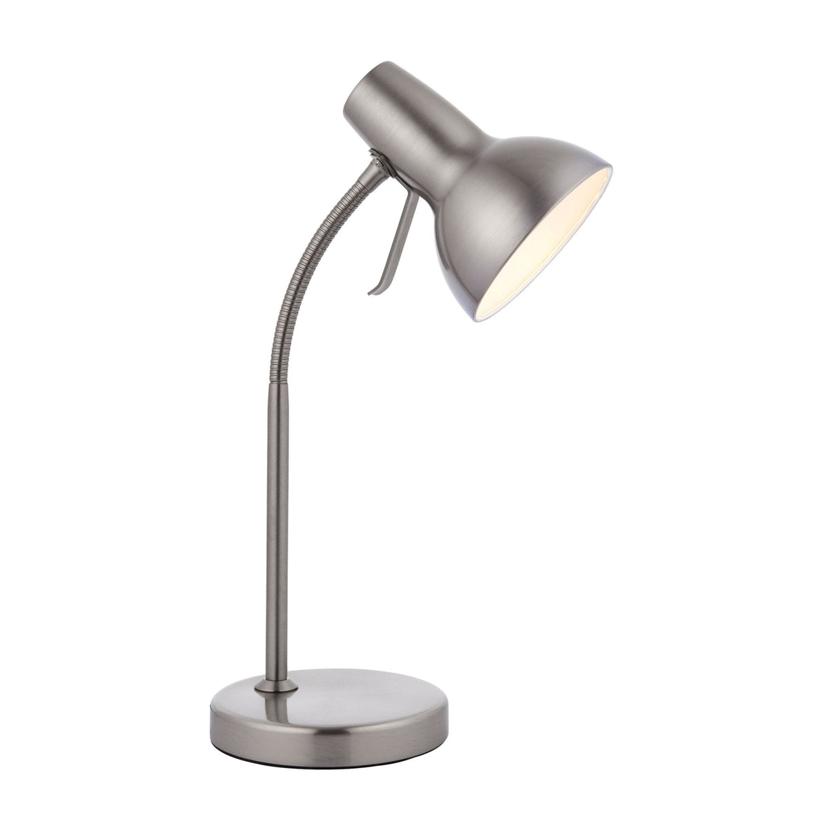 Amalfi Task Table Lamp in Satin Nickel with USB Port