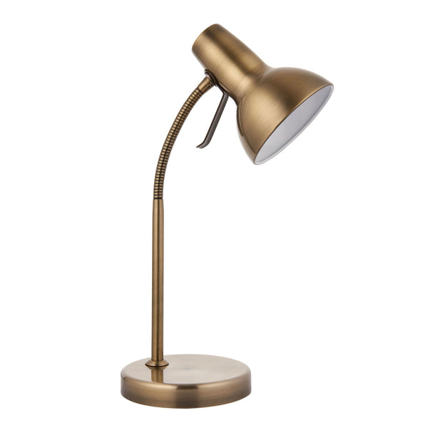 Amalfi Task Table Lamp in Antique Brass with USB Port