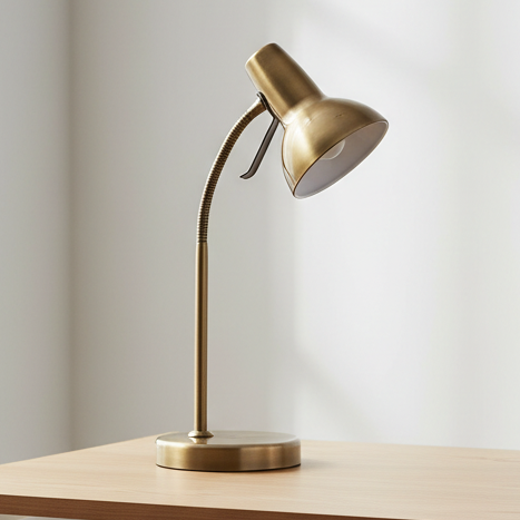 Endon Lighting Amalfi Task Table Lamp in Antique Brass with USB Port