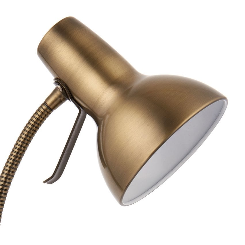 Endon Lighting Amalfi task table lamp head in antique brass finish with flexible neck