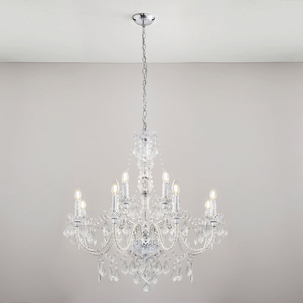 Clarence 12 Light Clear Acrylic Chandelier Pendant Light