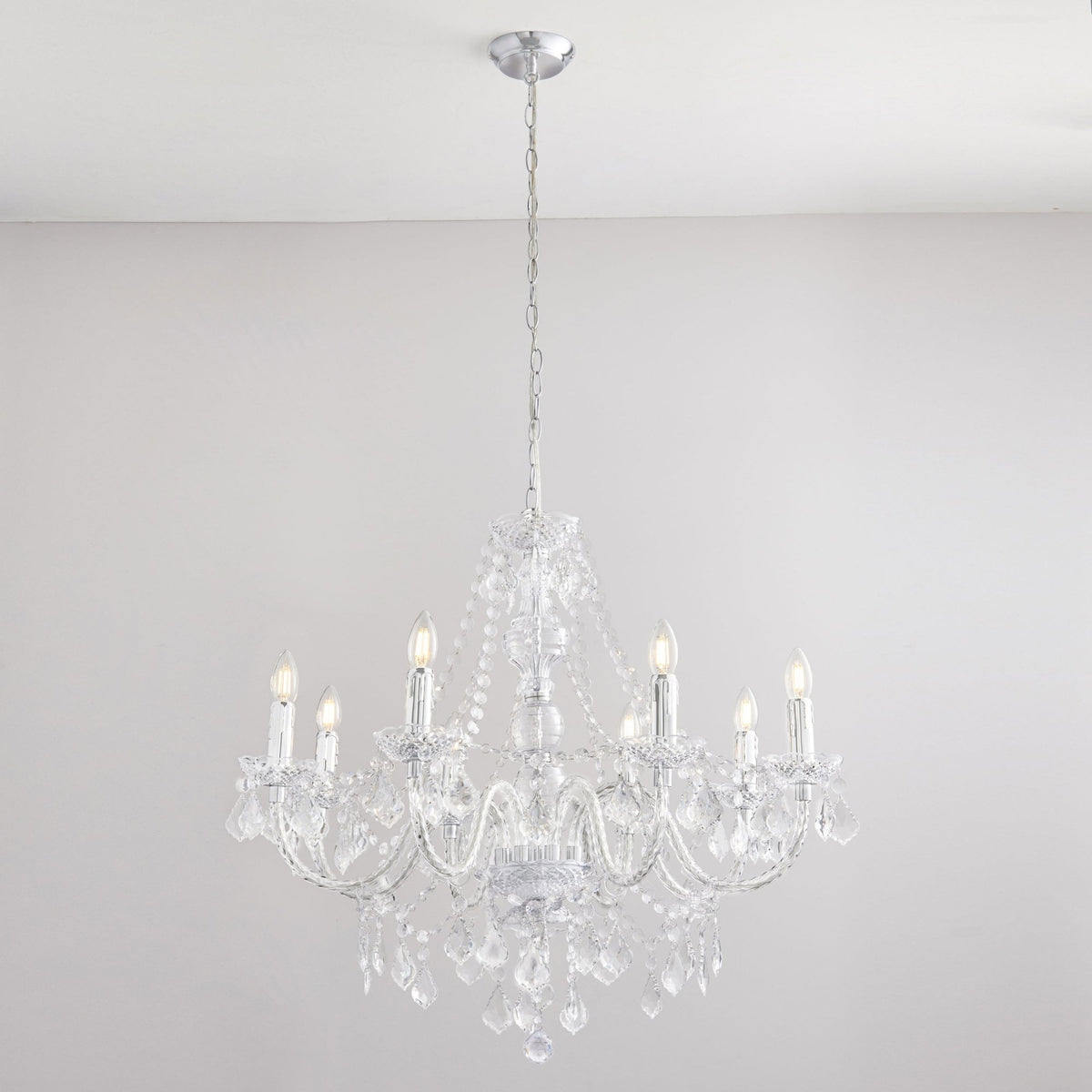 Clarence 8 Light Clear Acrylic Chandelier Pendant