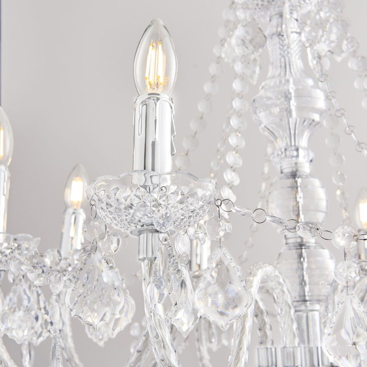 Clarence 8 Light Clear Acrylic Chandelier Pendant