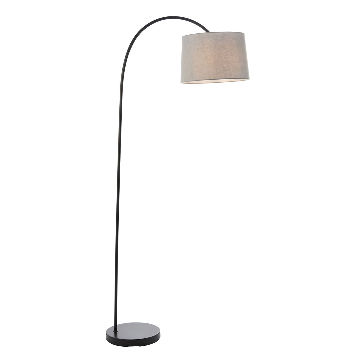 Carlson Floor Lamp in Matt Black with Light Grey Shade