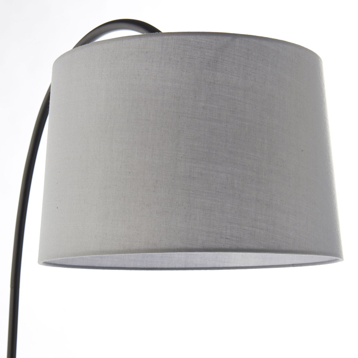 Carlson Floor Lamp in Matt Black with Light Grey Shade