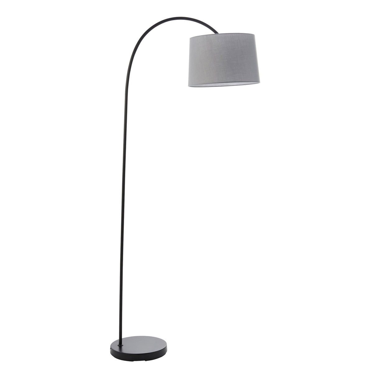 Carlson Floor Lamp in Matt Black with Light Grey Shade