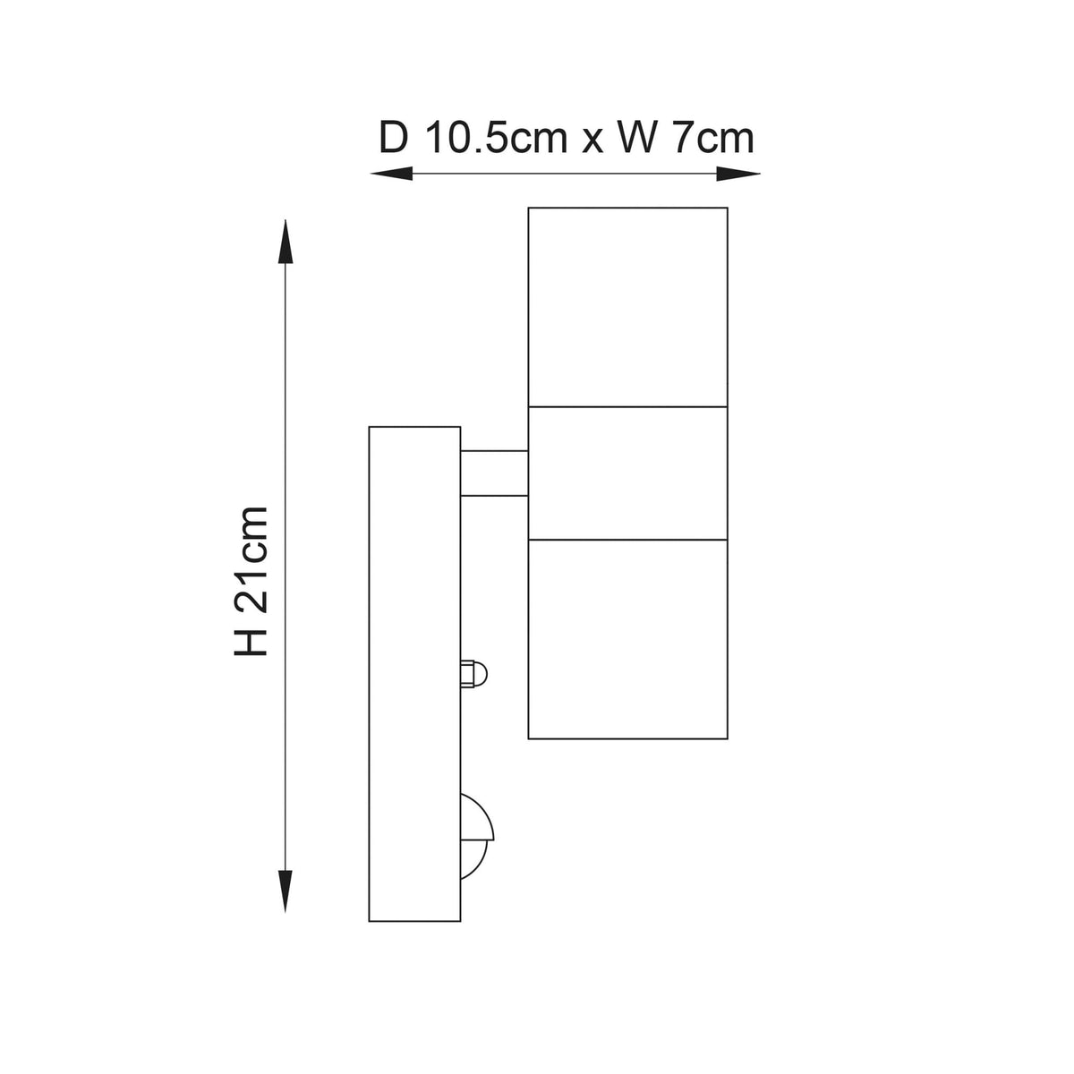 Canon IP44 Exterior Up and Down Light with PIR in Stainless Steel