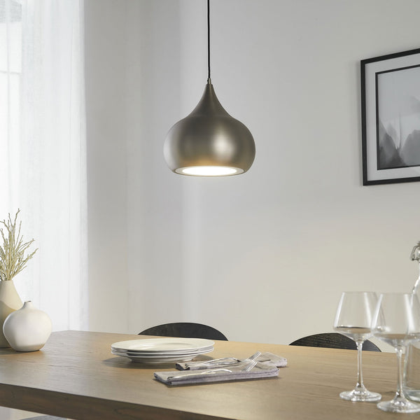 Brosnan Single LED Pendant Light in Matt Nickel