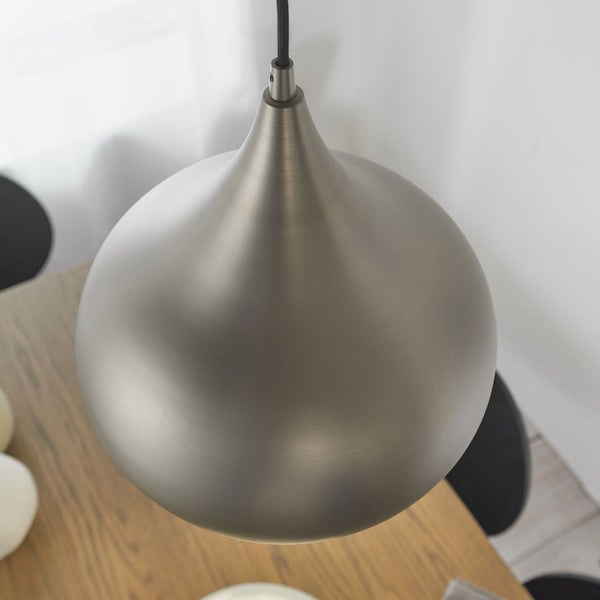 Brosnan Single LED Pendant Light in Matt Nickel