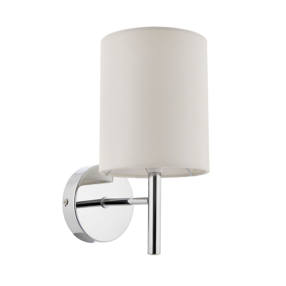 Brio Wall Light in Polished Chrome with Off White Shade