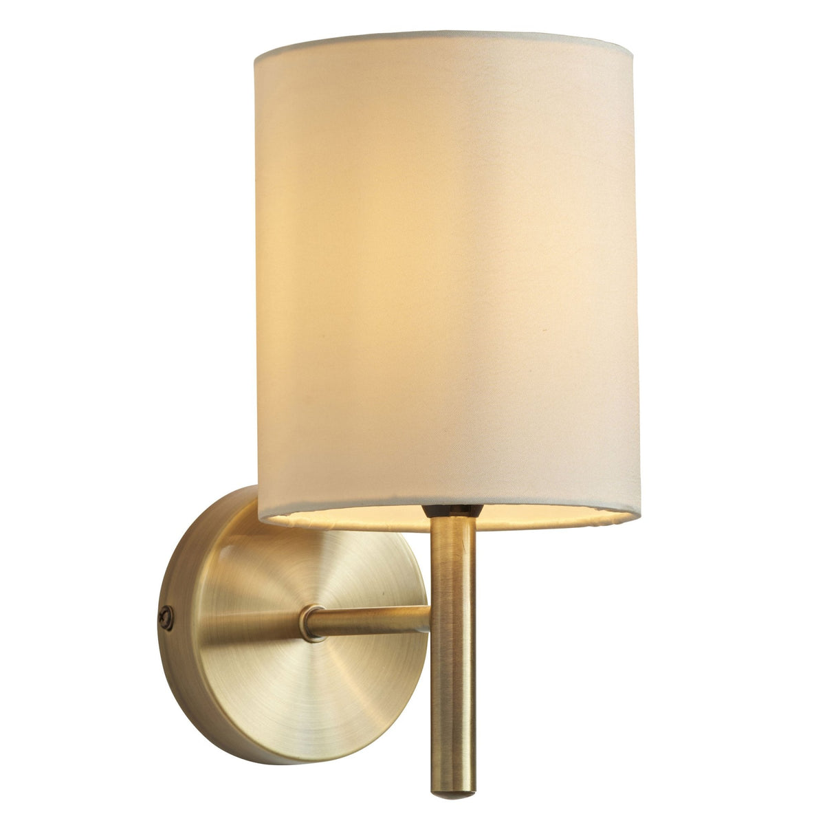 Brio Wall Light in Antique Brass with Cream Shade