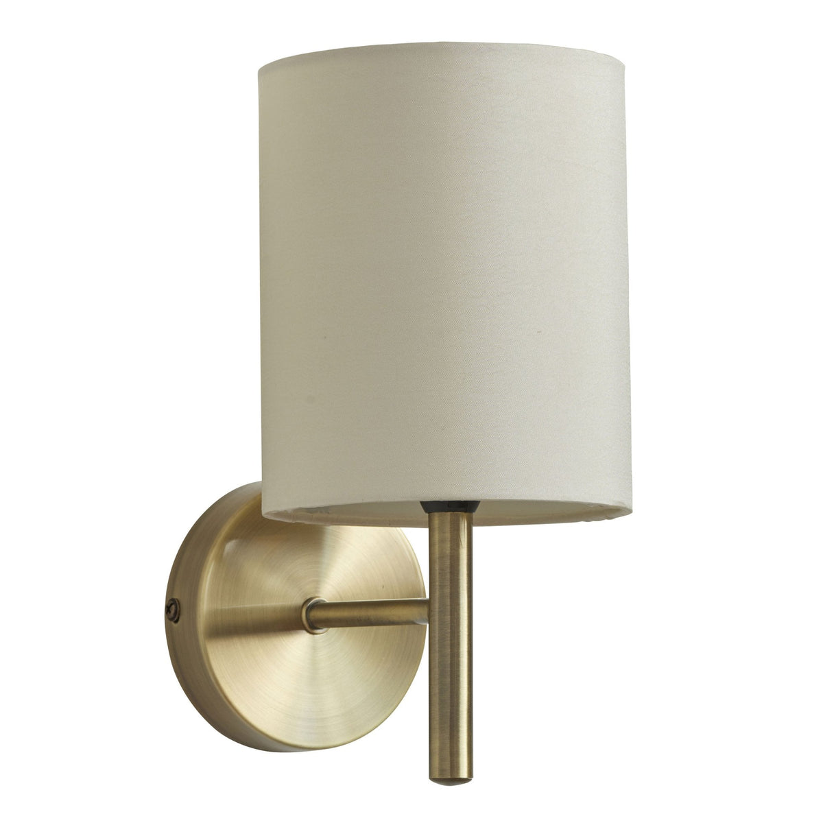Brio Wall Light in Antique Brass with Cream Shade