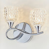 Boyer 2lt Left Wall Light in Chrome & Clear Glass