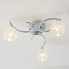 Boyer 3lt Semi Flush Ceiling Light in Chrome & Clear Glass