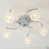 Boyer 5lt Semi Flush Ceiling Light in Chrome & Clear Glass