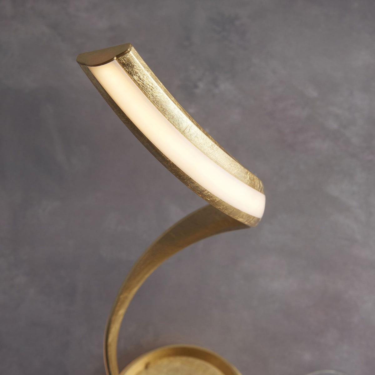 Aria LED Floor Lamp in Gold Leaf and White Acrylic