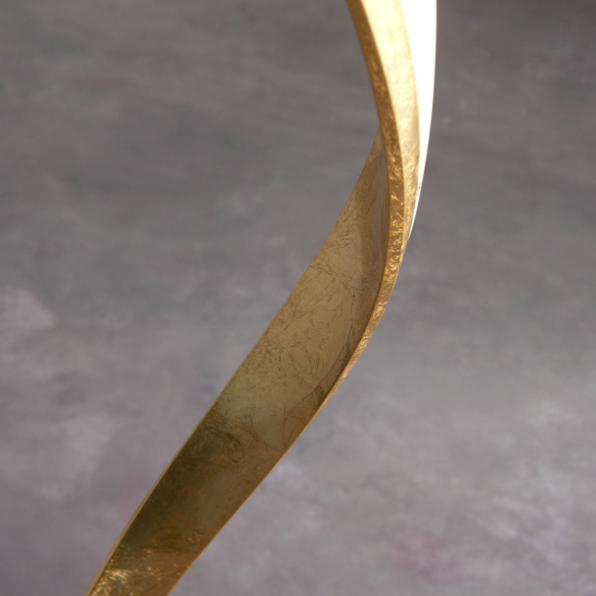 Aria LED Floor Lamp in Gold Leaf and White Acrylic