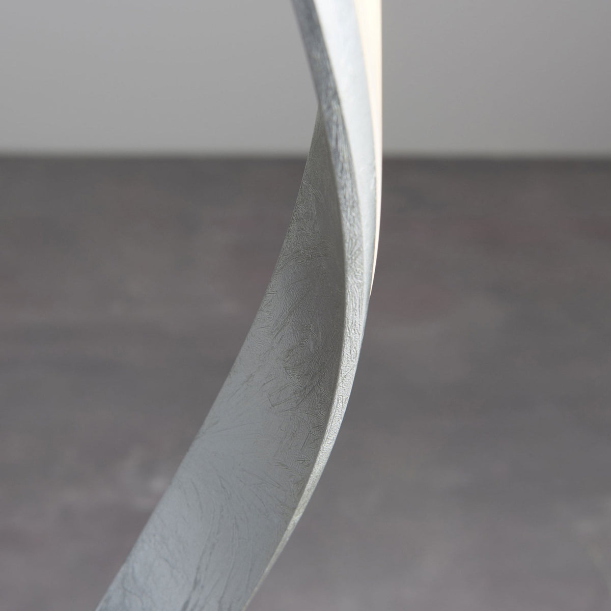 Aria LED Floor Lamp in Silver Leaf and White Acrylic