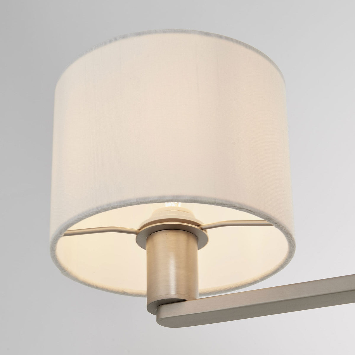 Daley 3 Arm Pendant in Matt Nickel with Vintage White Faux Shades