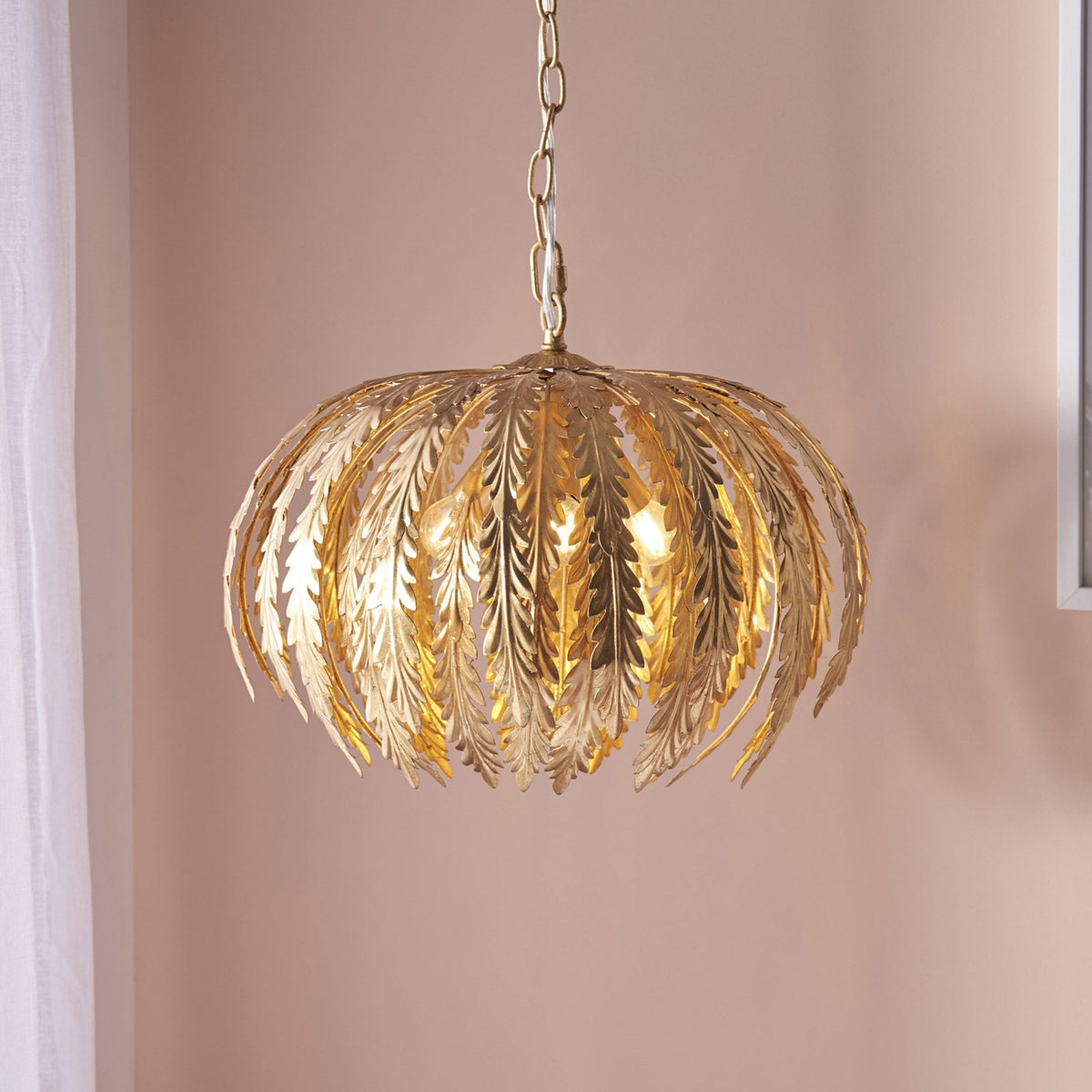 Delphine 450mm Single Pendant in Gold Leaf