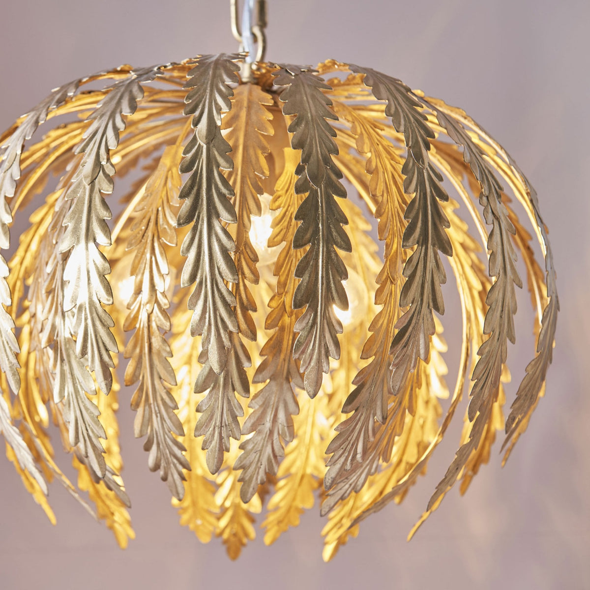 Delphine 450mm Single Pendant in Gold Leaf