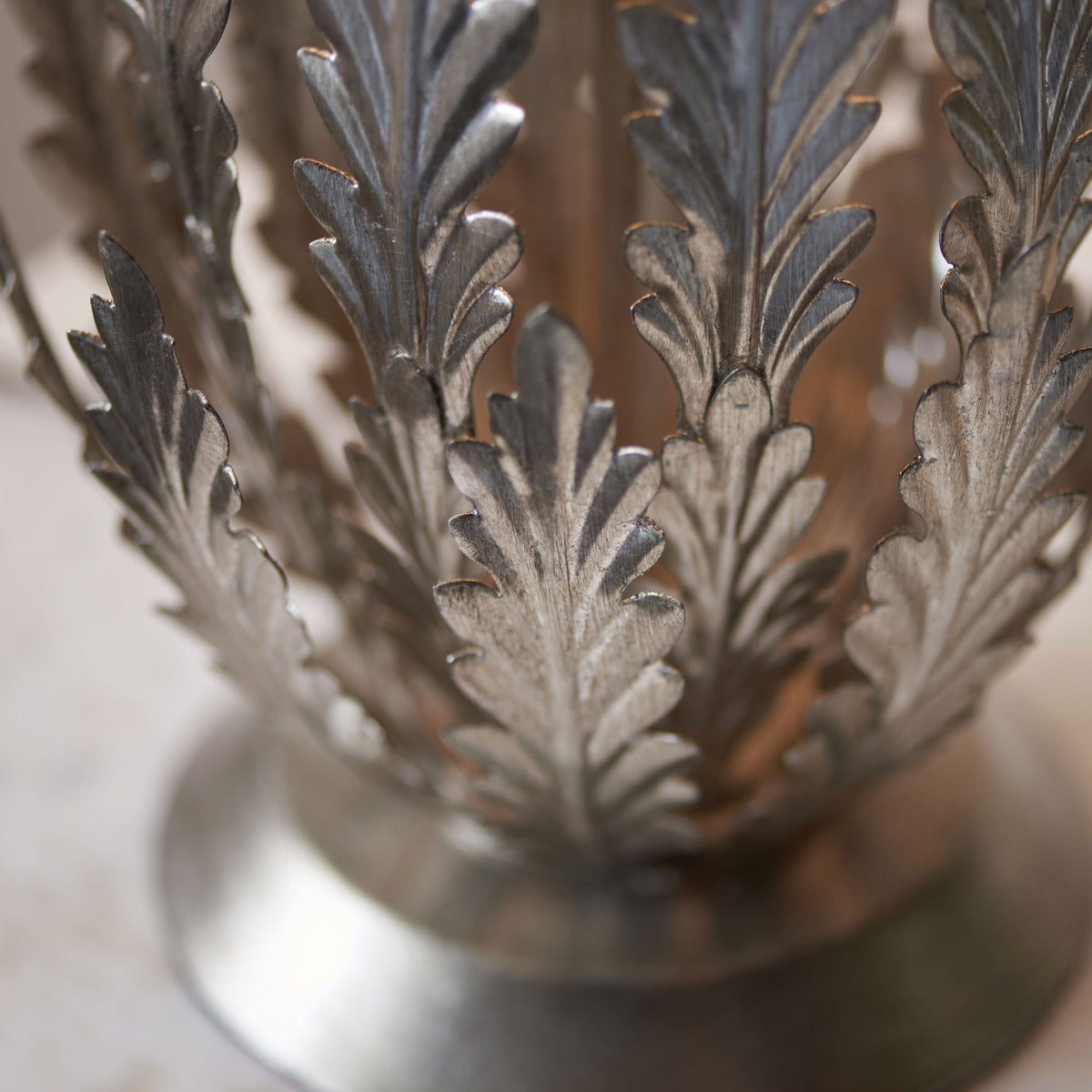 Delphine Table Lamp in Silver Leaf with Cotton Fabric Ivory Shade