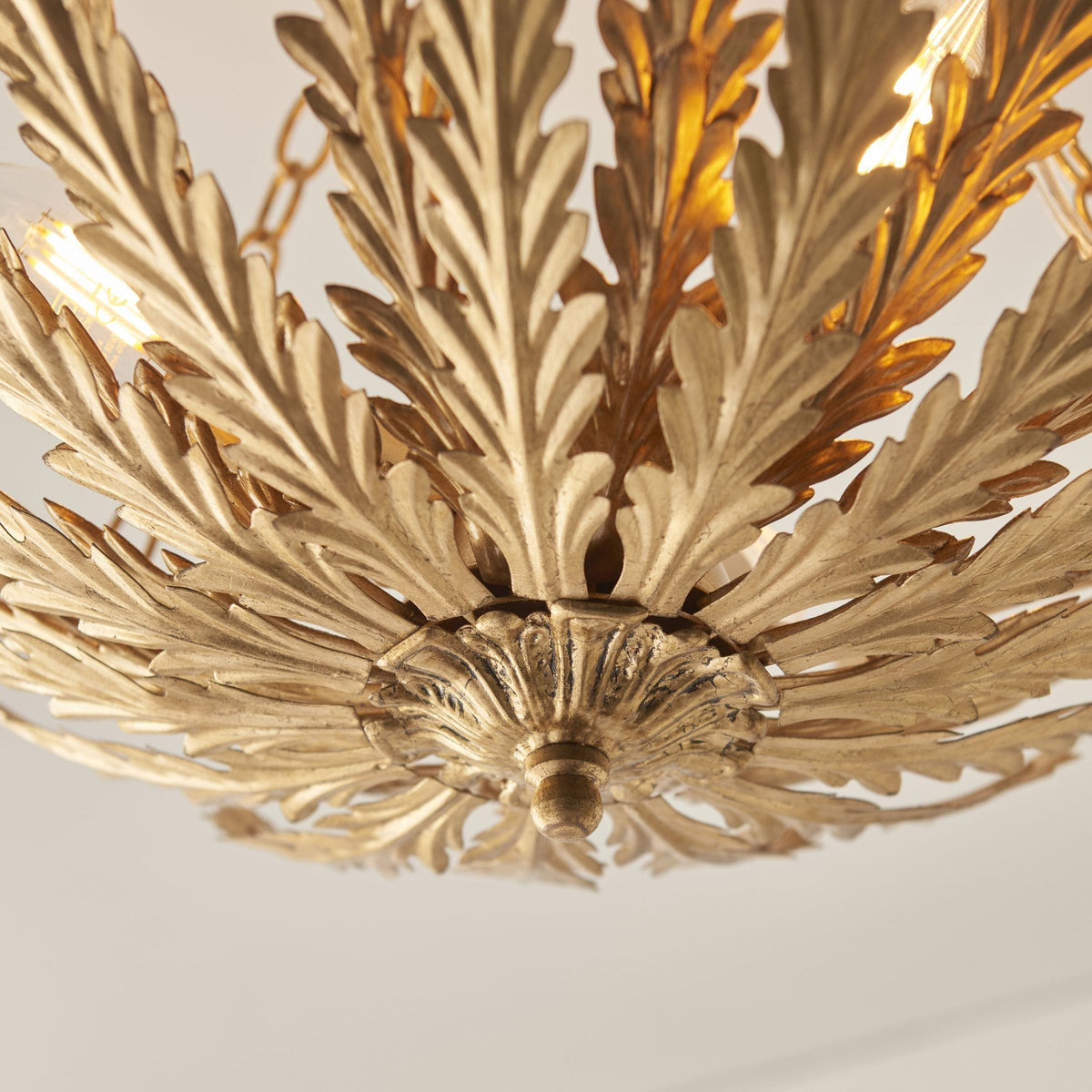 Delphine Semi Flush Ceiling Light in Gold Leaf