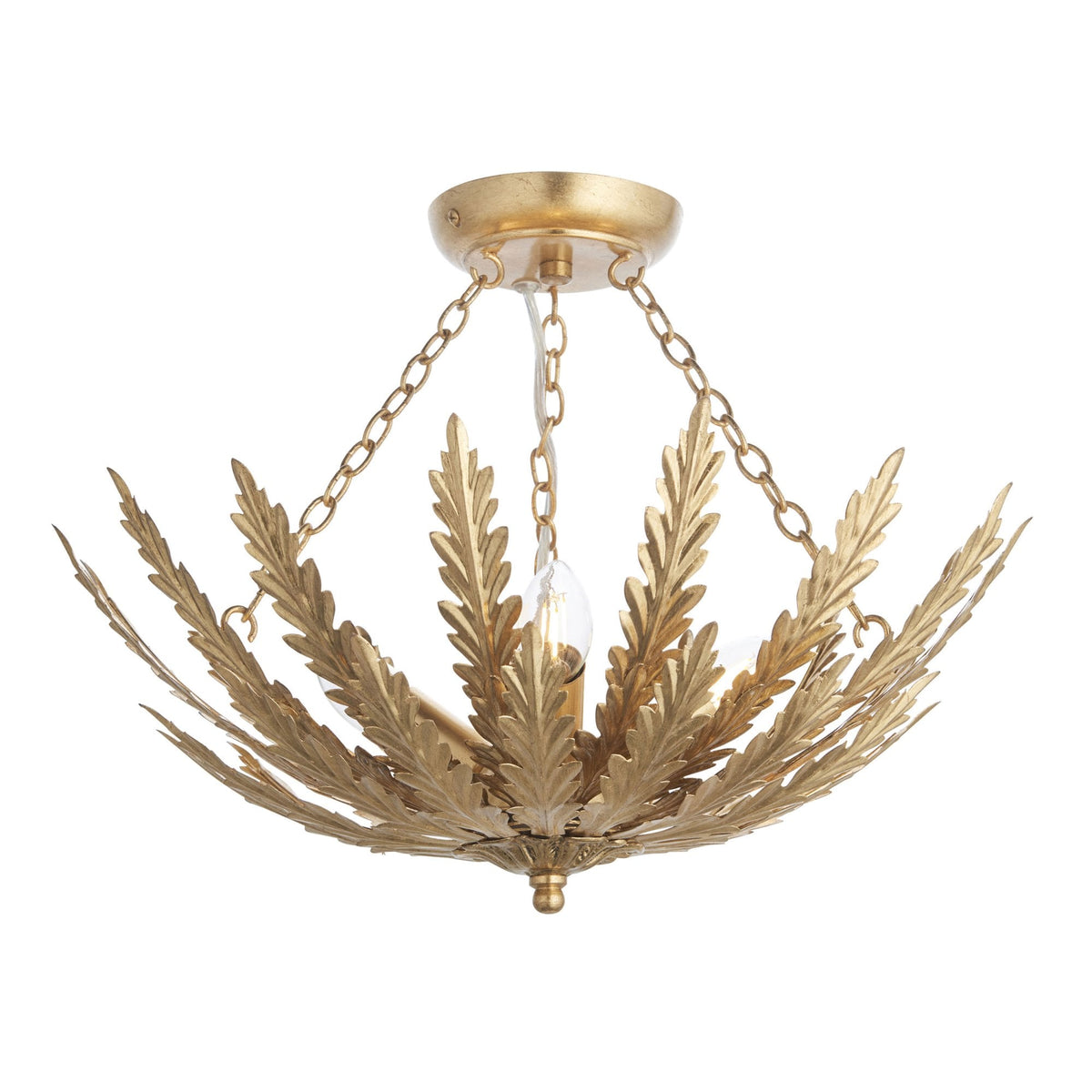 Delphine Semi Flush Ceiling Light in Gold Leaf