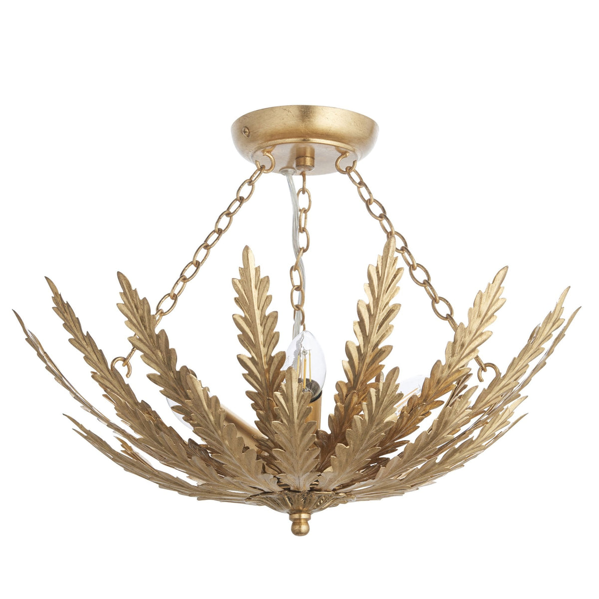 Delphine Semi Flush Ceiling Light in Gold Leaf