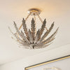 Delphine Semi Flush Ceiling Light in Silver Leaf