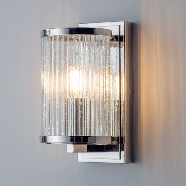 Easton Single Wall Light in Bright Nickel