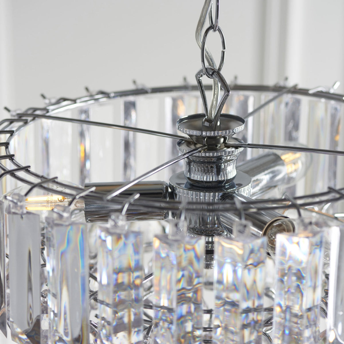 Fargo 3 Light Clear Acrylic Crystal Drop Pendant Light