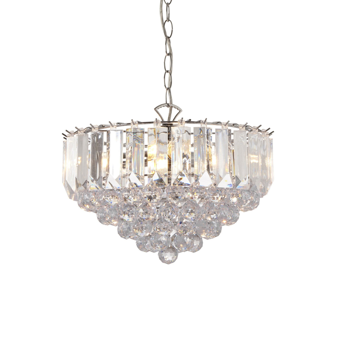 Fargo 3 Light Clear Acrylic Crystal Drop Pendant Light