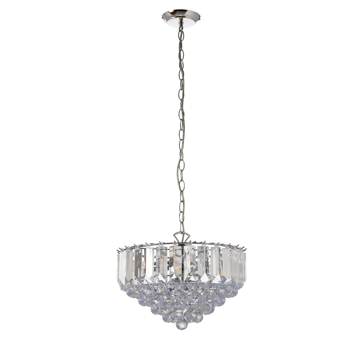 Fargo 3 Light Clear Acrylic Crystal Drop Pendant Light