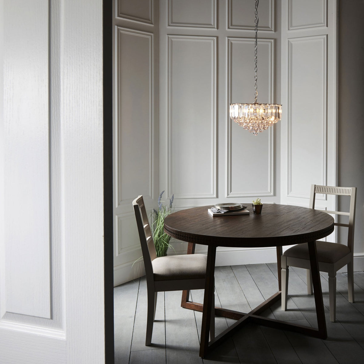 Fargo 3 Light Clear Acrylic Crystal Drop Pendant Light