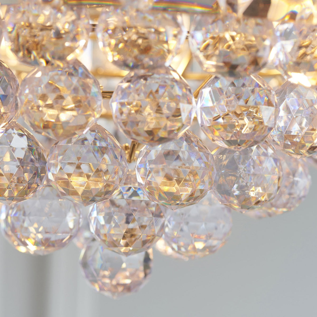 Fargo 3 Light Clear Acrylic Crystal Drop Brass Pendant Light